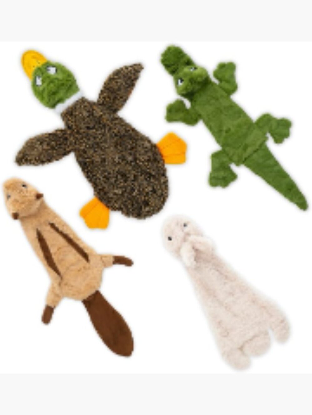 Squeaky Dog Toys - Soft Fabric Plush for Biting & Indoor Play (4 Pack)